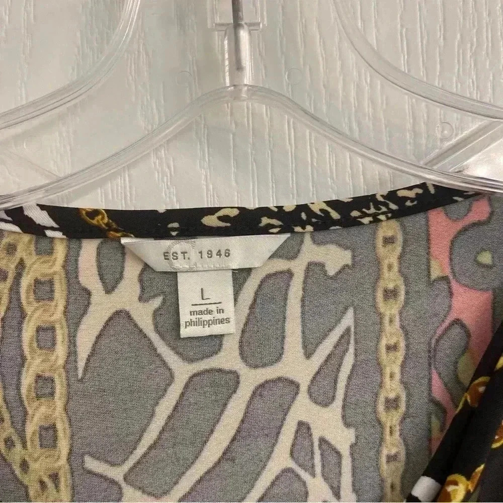 Animal Print with Gold Chains Blouse by Cato - Picture 6 of 8